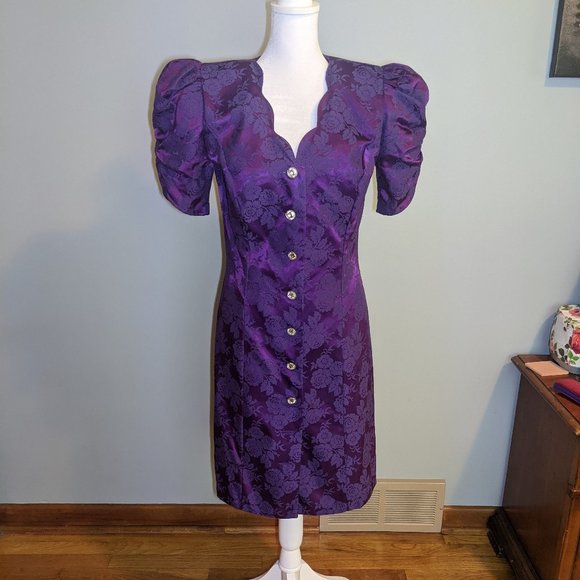 Vintage All That Jazz Button Down Floral Dress - Picture 1 of 7